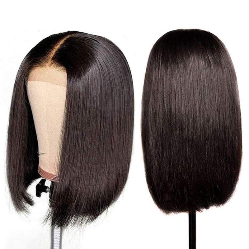 Dentelle indétectable Glueless 4x4 Fermeture Bob Wig Noeuds pré-blanchis