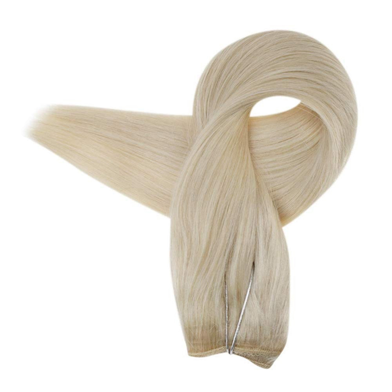 Extensions de cheveux 100 % humains Halo blond platine #60 100 g.