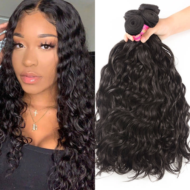 3 paquets de cheveux vierges postiches ondulées naturelles Extensions de tissage de cheveux