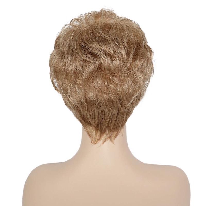 Perruques synthétiques blondes pour femmes, couleur mixte, coupe Pixie, perruques quotidiennes