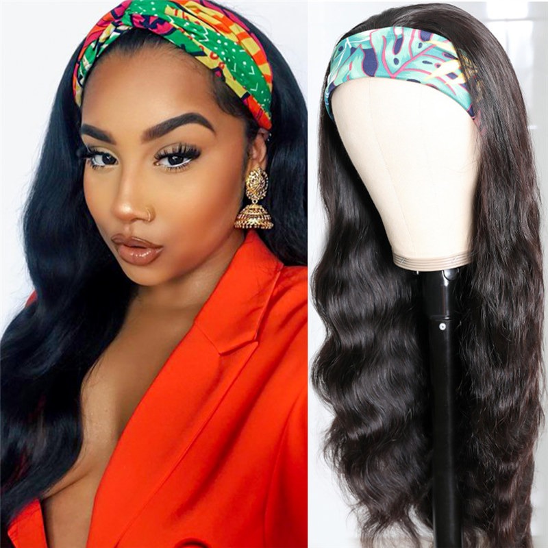 Body Wave Bandeau Perruque Cheveux Humains 150% Densité 18 Pouces Wear and Go