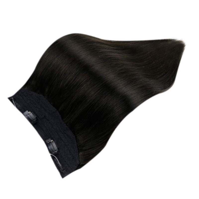 Extension de cheveux humains Halo 100g Off Black #1B Extensions de cheveux Halo invisibles