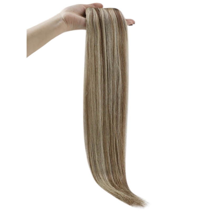 Mettre en évidence l'extension de cheveux Halo Extensions de fil de poisson réel humain # P8/60