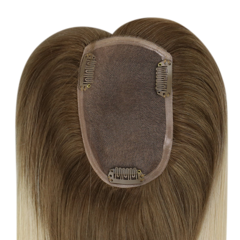 Cheveux humains Mono Base Toppers 3x5