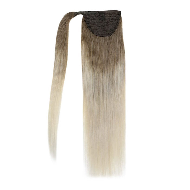 Extensions de queue de cheval de cheveux humains Balayage #8/60 Clip enveloppant en 100G