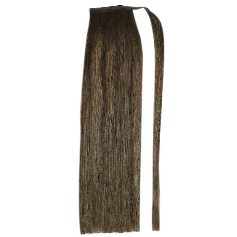 Extensions de queue de cheval de cheveux humains Balayage Faits saillants #2/8/2 100G Droit