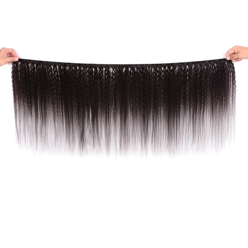 Armure de cheveux raides crépus 3 extensions de trame de cheveux humains vierges
