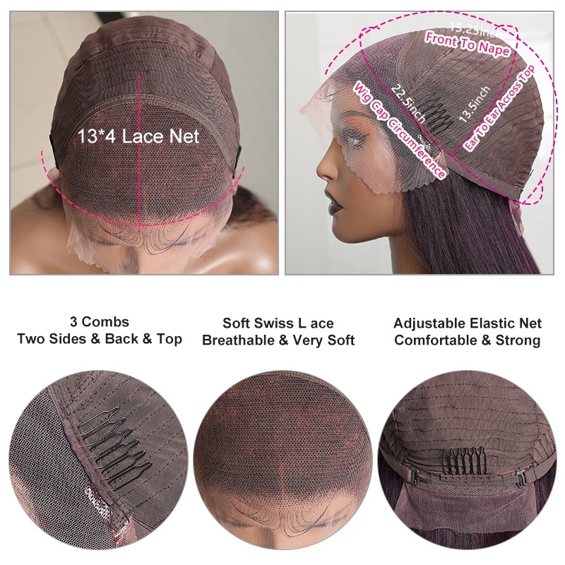 Loose Wave 13x4 Lace Front Deep Parting Wigs Pré plumé avec des cheveux de bébé