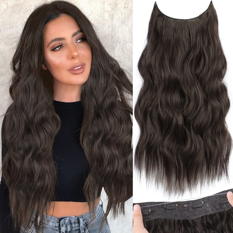 Extensions invisibles de cheveux de halo de l'extension 100g de halo de cheveux humains de Brown #4
