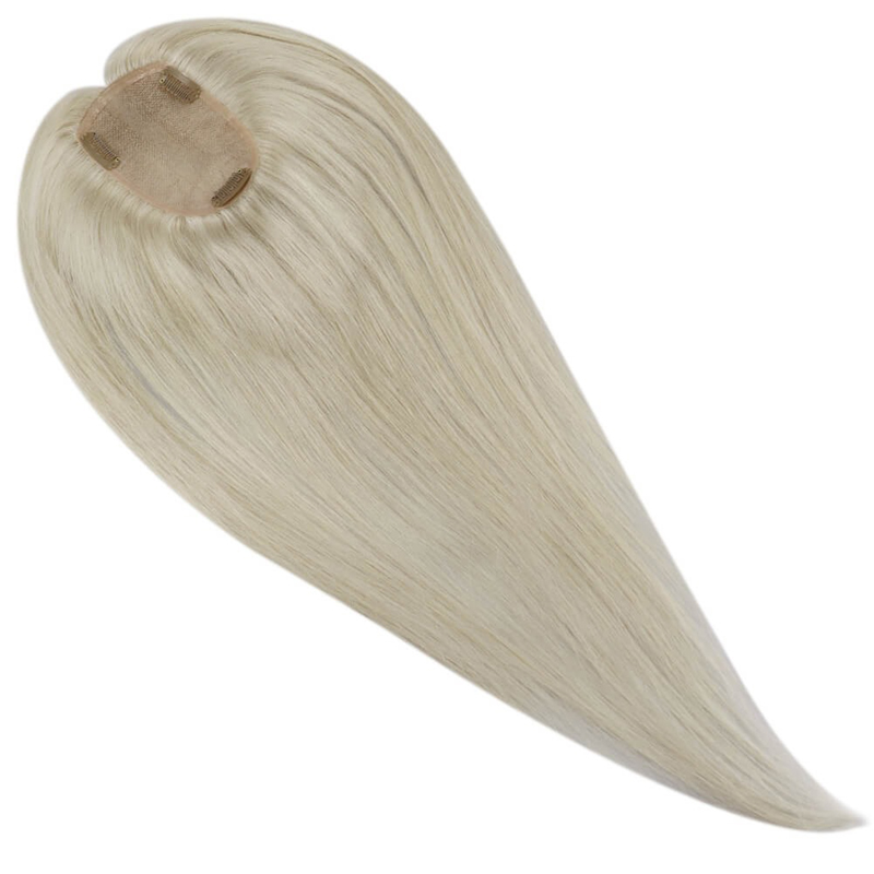 Platine Blonde #60 Mono Cheveux Humains Topper 3X5 Pouces Postiche