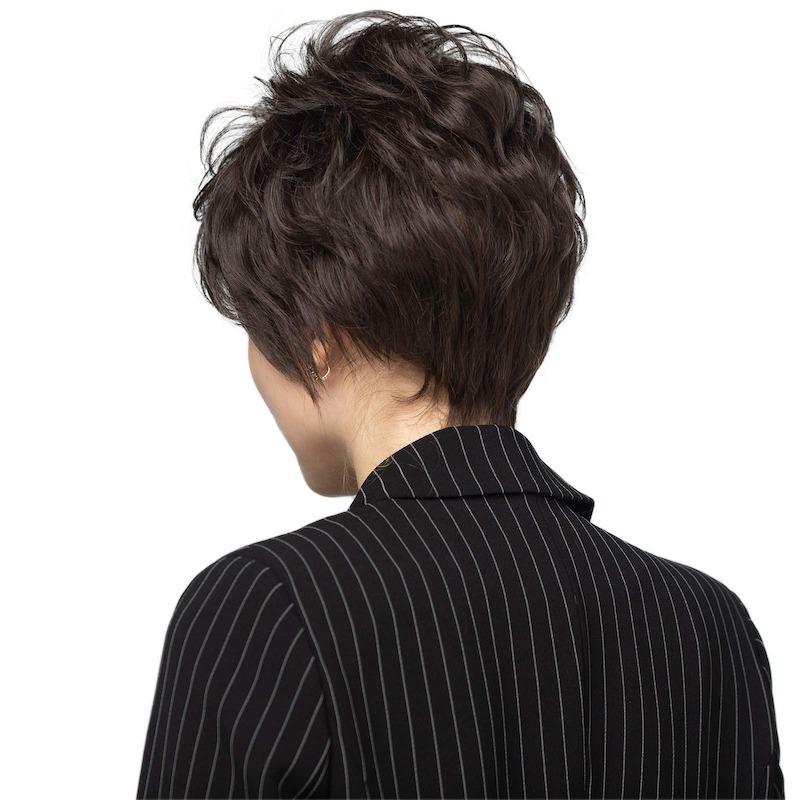 Perruques synthétiques courtes marron foncé pour femmes et perruque quotidienne coupe lutin