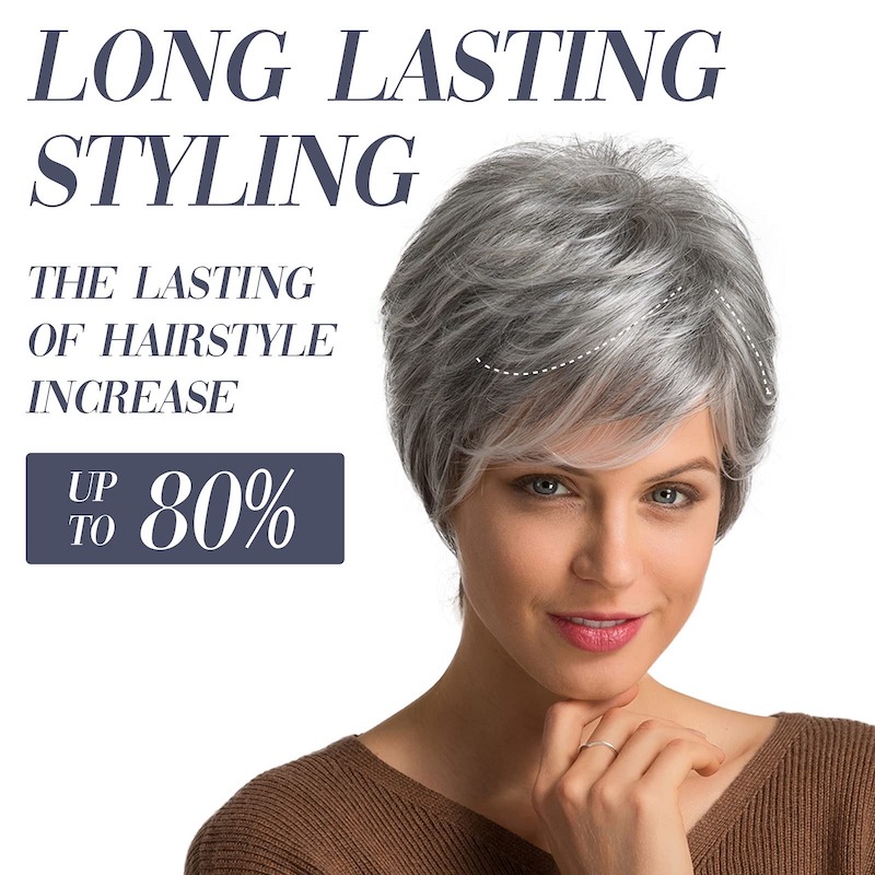 Perruques de cheveux synthétiques gris courts pour femmes, perruques quotidiennes naturelles coupe lutin