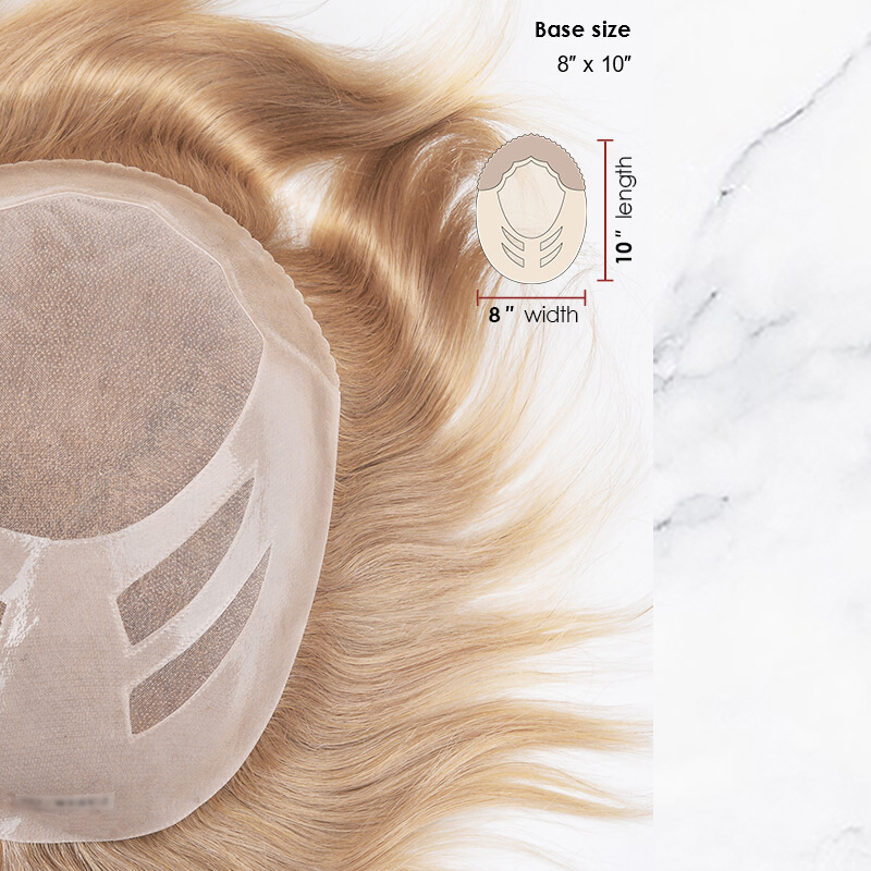 Morceau de cheveux Toupee Stock Fine Mono avec périmètre en PU et conception de dos coupé