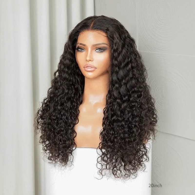 Perruque longue 100% cheveux humains ondulés, 13x4, avec dentelle frontale HD, partie libre