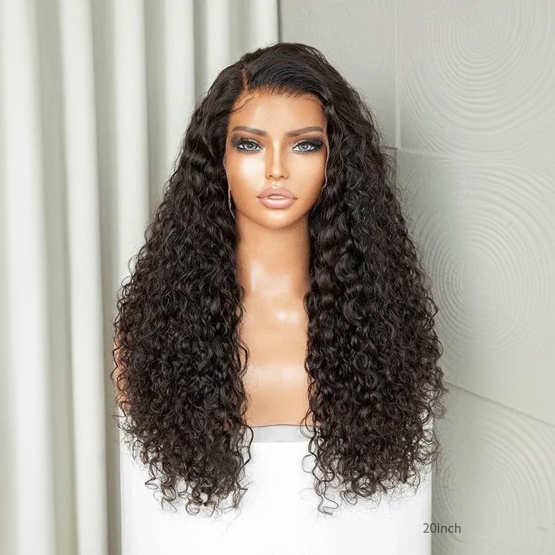 Perruque longue 100% cheveux humains ondulés, 13x4, avec dentelle frontale HD, partie libre