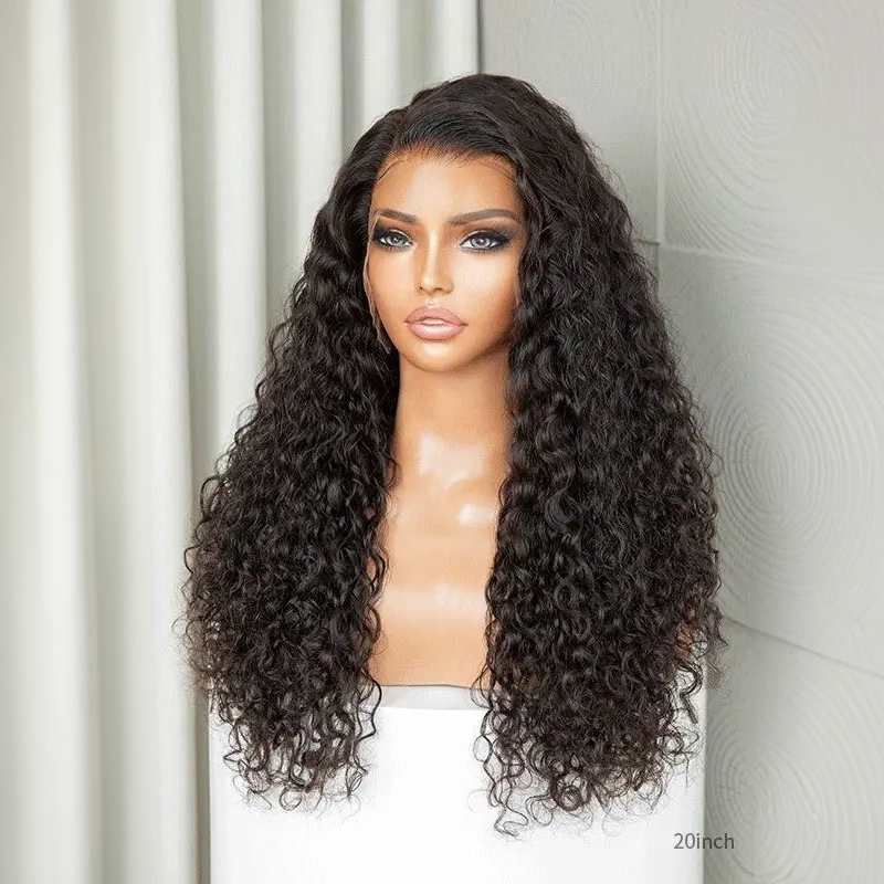 Perruque longue 100% cheveux humains ondulés, 13x4, avec dentelle frontale HD, partie libre