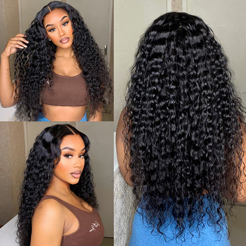 Perruque longue 100% cheveux humains ondulés, 13x4, avec dentelle frontale HD, partie libre